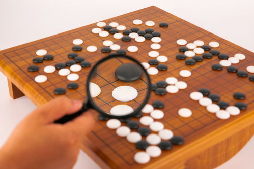 圍棋放大鏡棋盤造型攝影圖 攝影